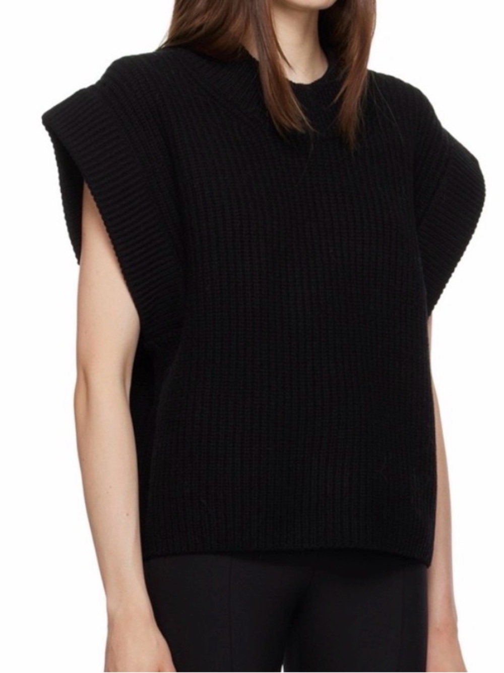 By Malene Birger the Farima Black Ribbed Knit Sleeveless Sweater Vest XXS